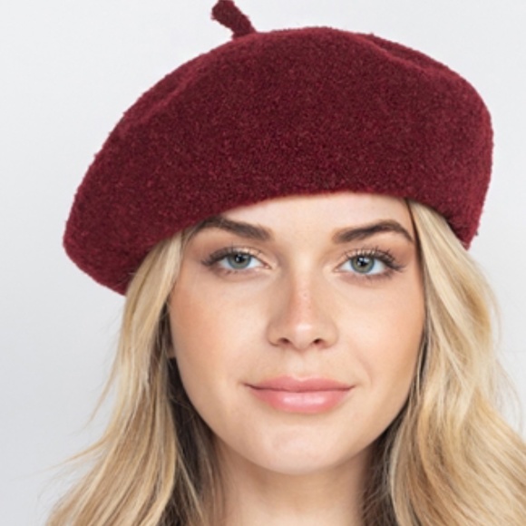 Burgundy Beret Hat - Picture 1 of 3